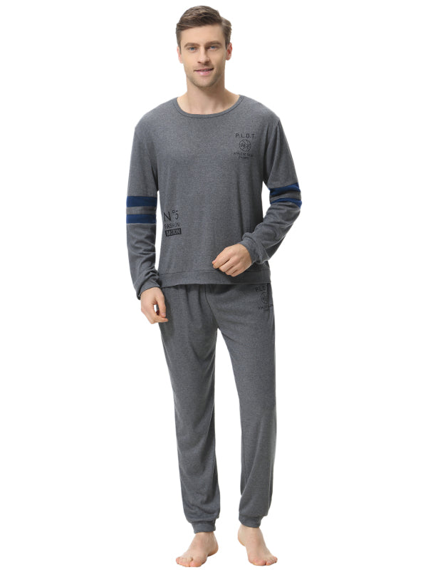men's cotton 2-bar home service pajamas set
