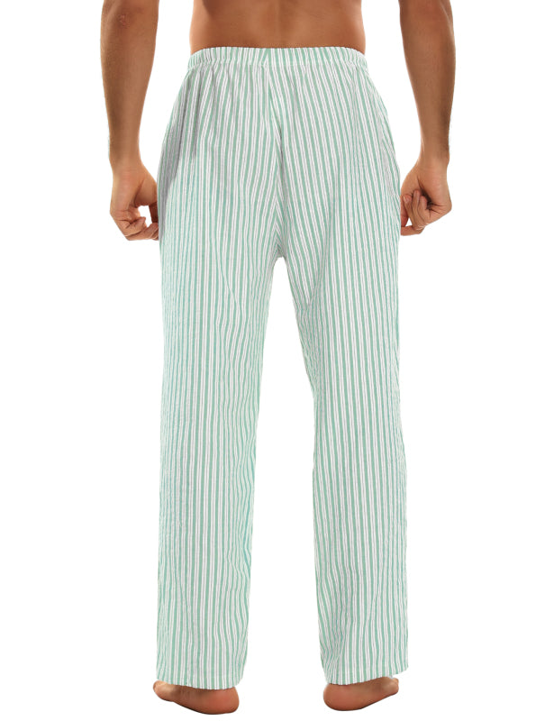 Jingtong-Men's woven striped handsome oppa trousers pajamas