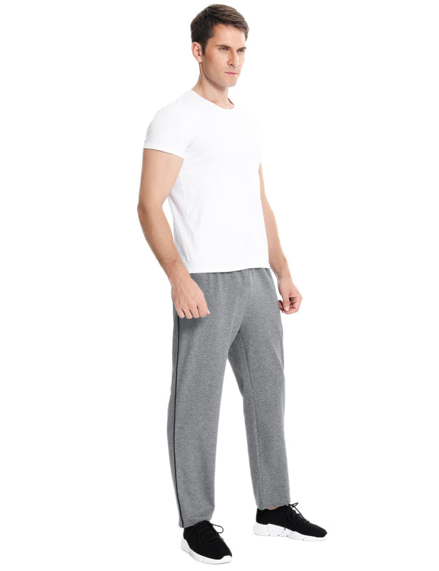 Men'S Casual Cotton Loose Sweatpants Drawstring Waist Jogging Pants With Pockets Running Gym
