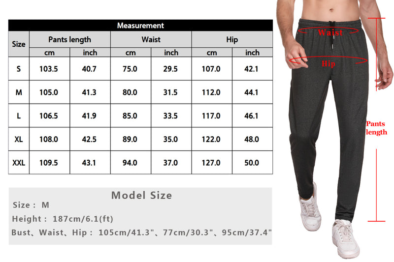 Men's Casual Joggers Sweatpants With Pockets Drawstring Gym Workout Athletic Training Pants