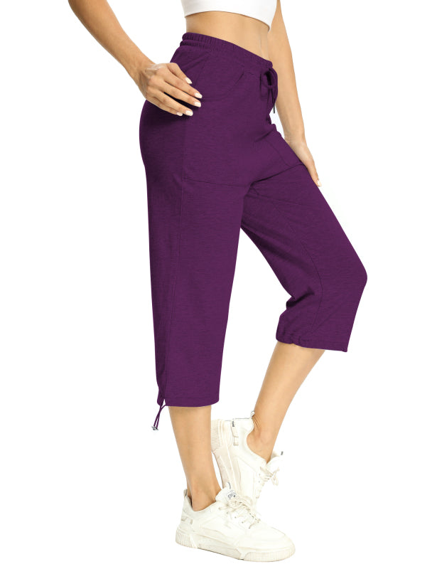 Fashion All-Match Casual  Women'S Hem Cropped Trousers