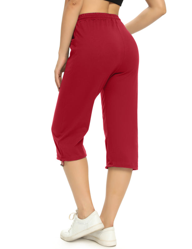 Fashion All-Match Casual  Women'S Hem Cropped Trousers