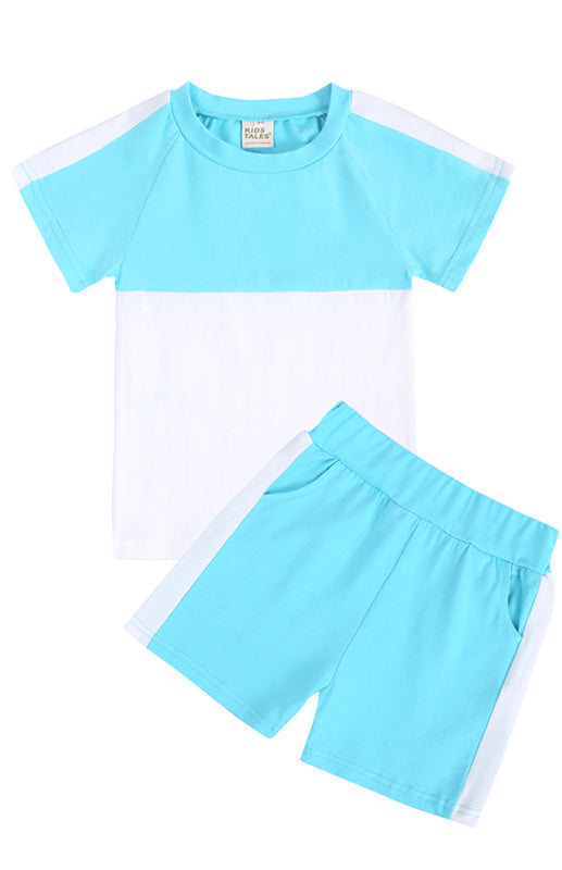 Children's Short Sleeve Shorts Contrast Pyjama Sets