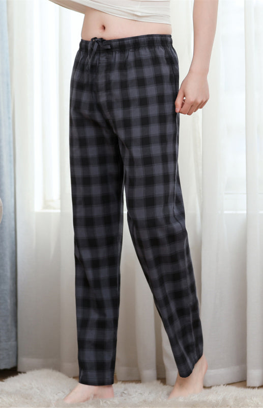 Men's thin pajamas cotton loose comfortable breathable air conditioning home pants