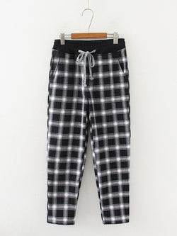 Men's Plush Plaid warm and comfortable pants pajamas