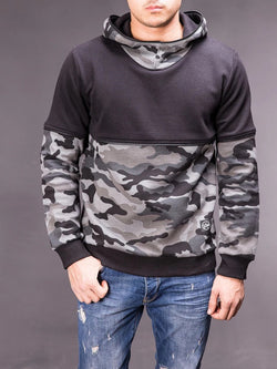 Men's Fall/Winter Camouflage Patchwork Loose Hoodie