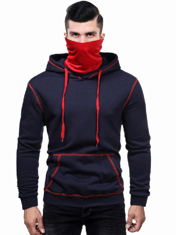 Men's Personalized Casual Hooded Sweatshirt with Mask