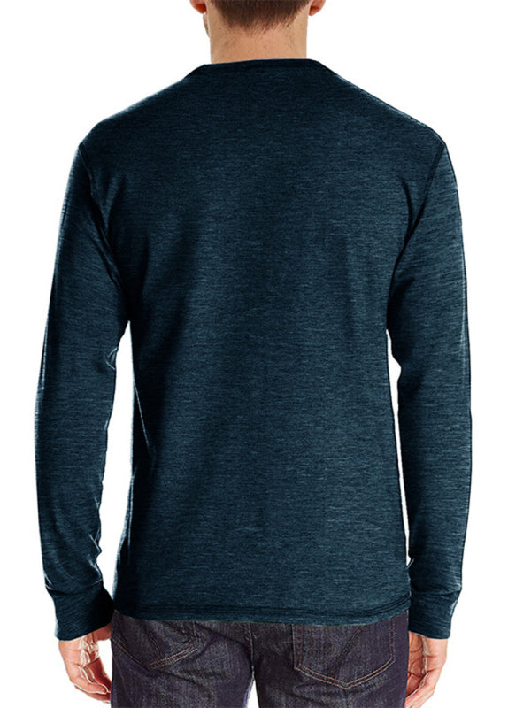 Men's long-sleeved t-shirt foreign trade t-shirt solid color  bottoming shirt