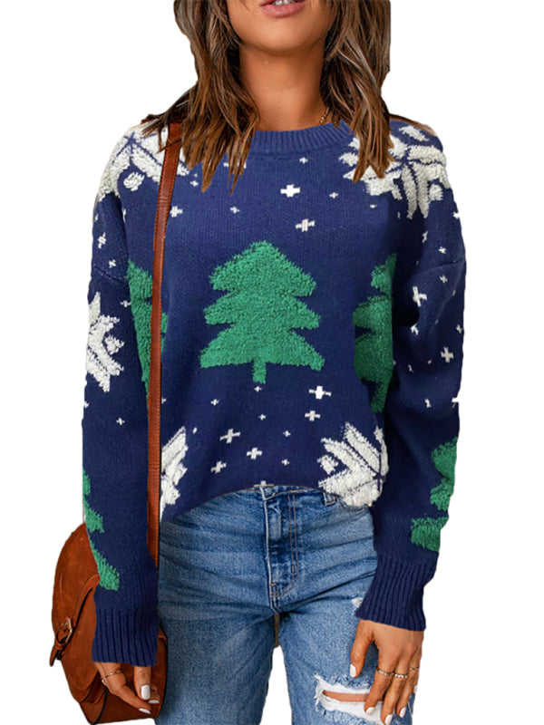 Women's pullover Christmas long sleeve sweater