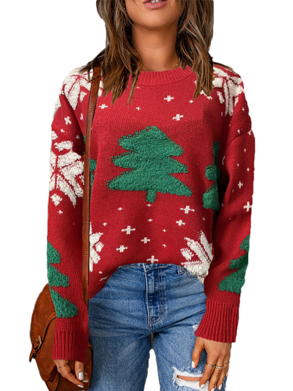 Women's pullover Christmas long sleeve sweater