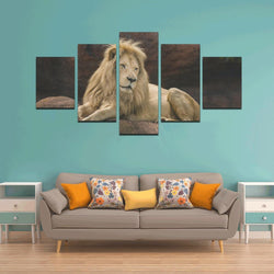Lion On Mountain Canvas Wall Art Z (5 Pieces) - Annizon Home Essentials
