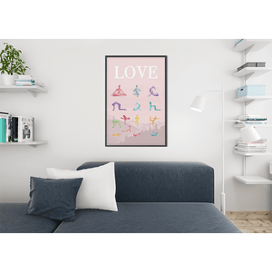 Love Yoga 14 Poses Premium Matte Poster