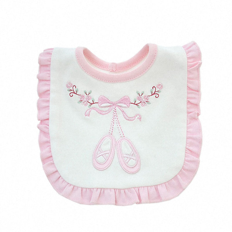 Cute Cotton Pink Embroidered Saliva Towel