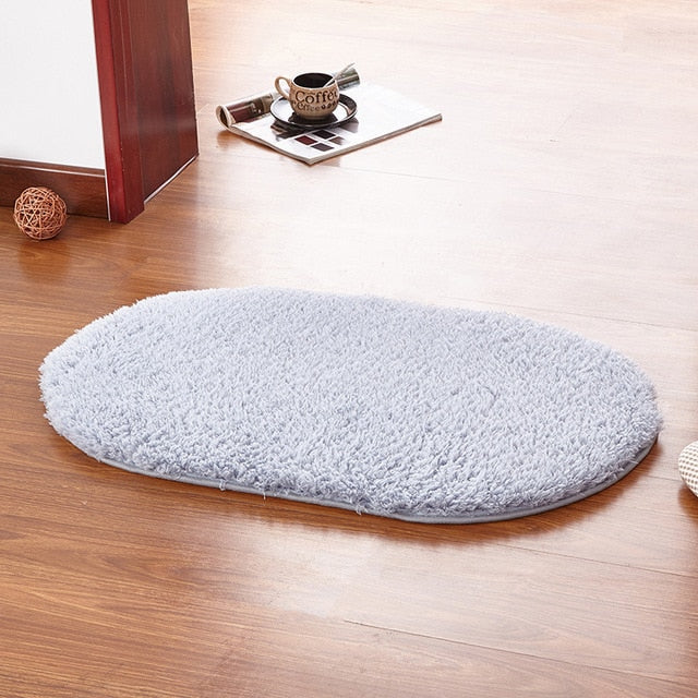 Fluffy Oval Carpets for Living Room