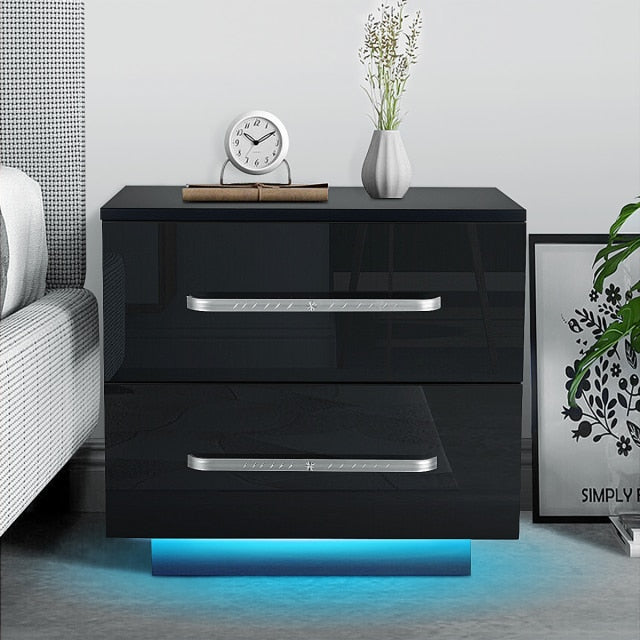 Modern LED Nightstand with Drawers - Annizon Home Essentials