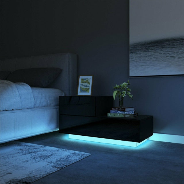 Modern LED Nightstand with Drawers - Annizon Home Essentials