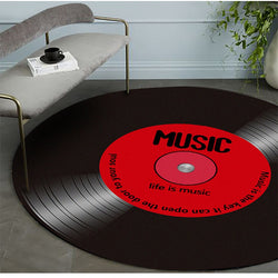 3D Music Vinyl Record Printed Carpets