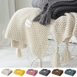 Tassels Knitted  Bed Sofa Blankets