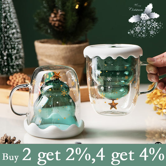 Christmas Tree Glass Cup