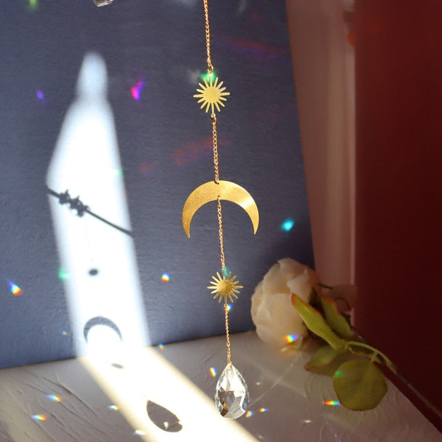 Moon Star Crystals Wind Chime