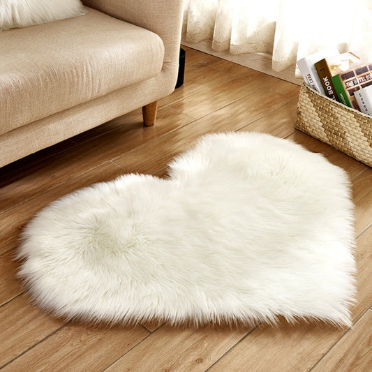Heart Shape Faux Fur Rug