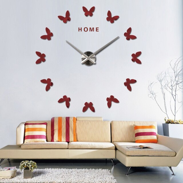 Butterflies Large Wall Clock - Annizon Home Essentials
