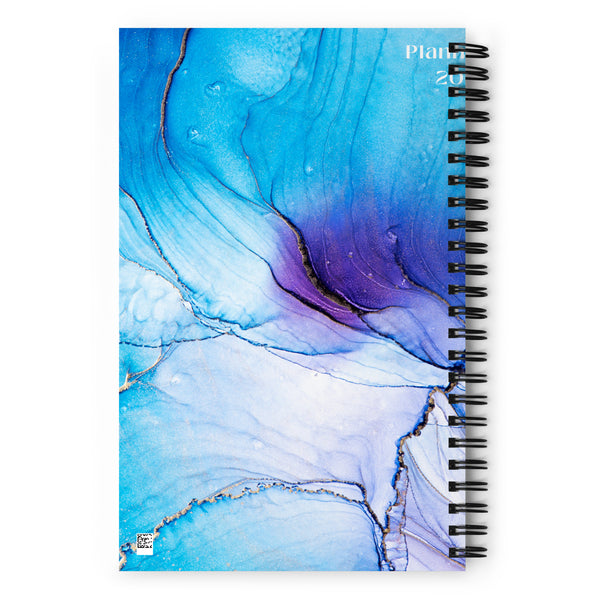 Blue Teal Abstract Watercolor Spiral notebook
