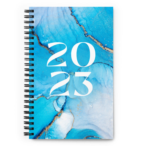 Blue Teal Abstract Watercolor Spiral notebook